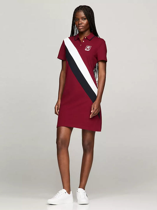 Tommy Hilfiger-Vestido Polo De Rayas Con Estampado De Bandera