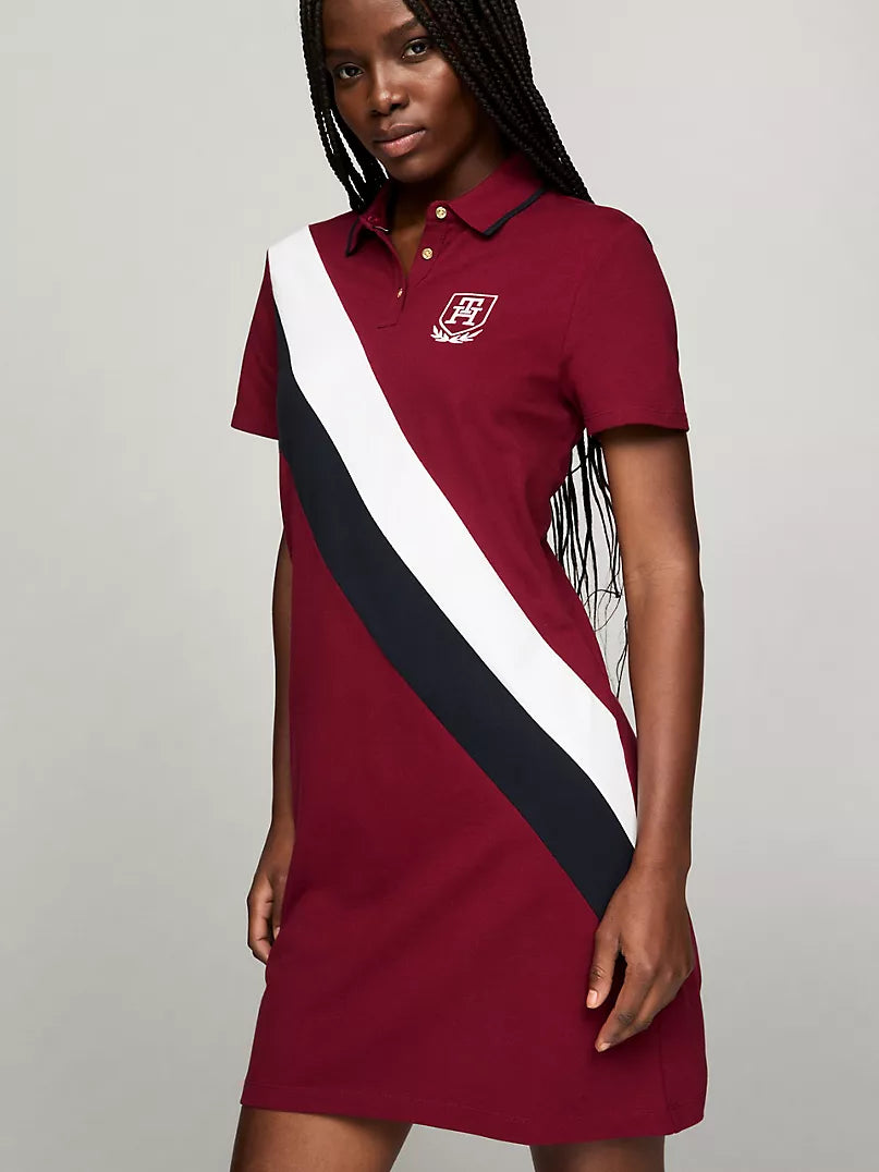 Tommy Hilfiger-Vestido Polo De Rayas Con Estampado De Bandera