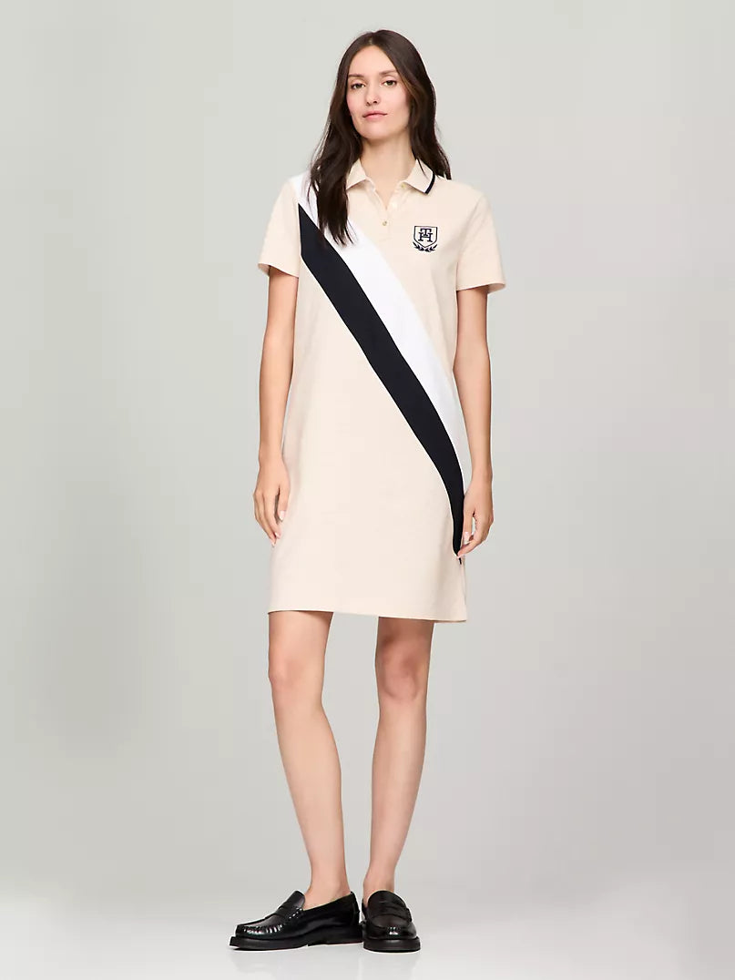 Tommy Hilfiger-Vestido Polo De Rayas Con Estampado De Bandera