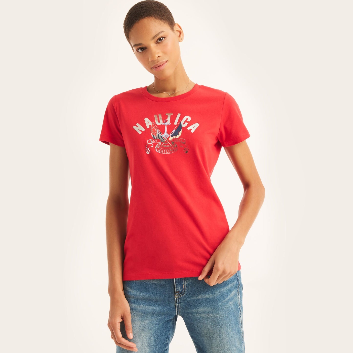 Nautica Sustainably Crafted Foil Heritage Flag Graphic T-Shirt