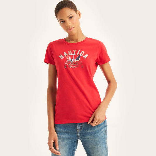 Nautica Sustainably Crafted Foil Heritage Flag Graphic T-Shirt