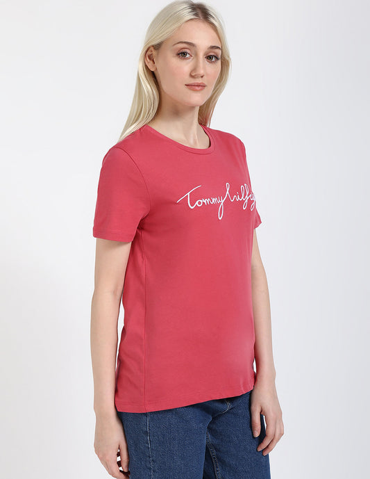 Tommy Hilfiger-Camiseta Roja de Mujer Para Un Estilo Energético
