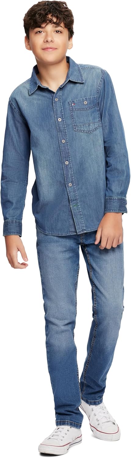 Tommy Hilfiger Big Boys Max Denim Button-Front Shirt