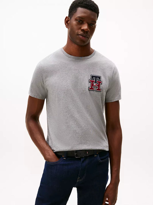 Tommy Hilfiger-Textured Monogram Logo T-Shirt