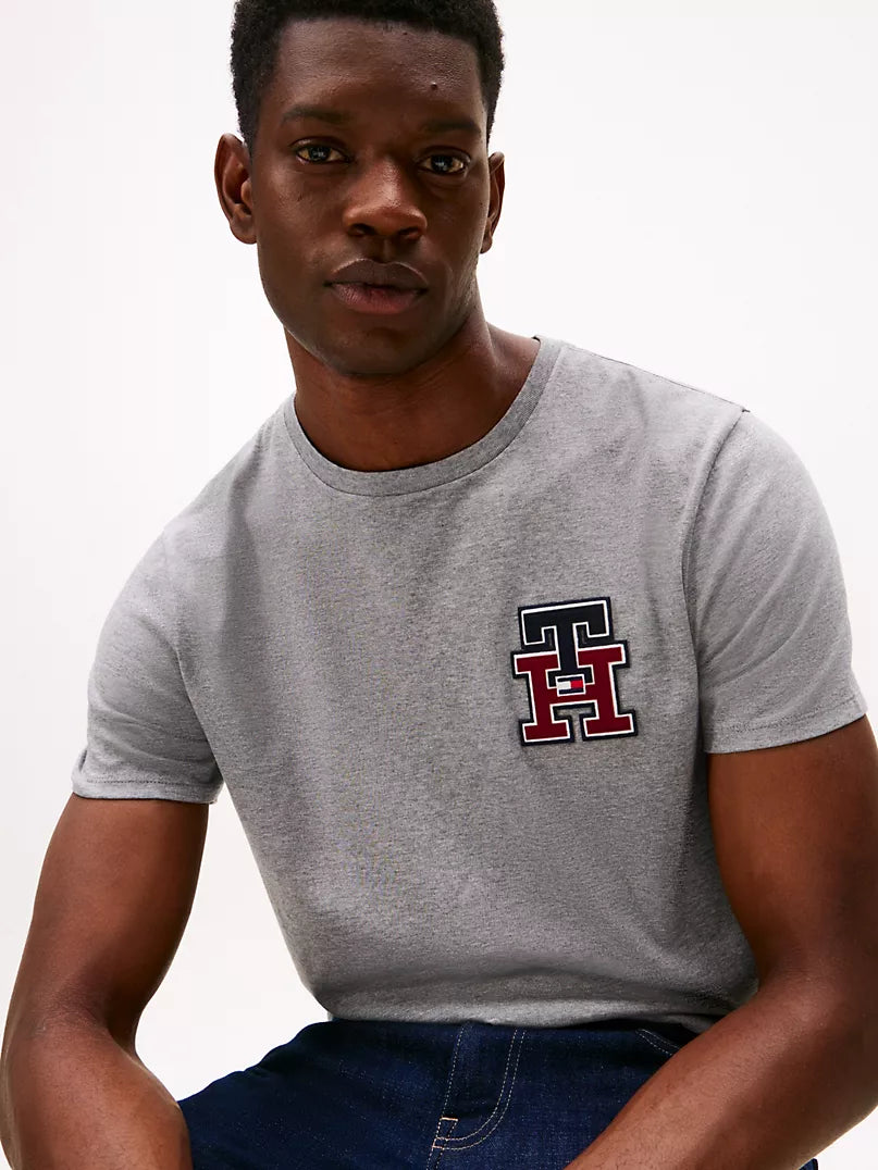 Tommy Hilfiger-Textured Monogram Logo T-Shirt