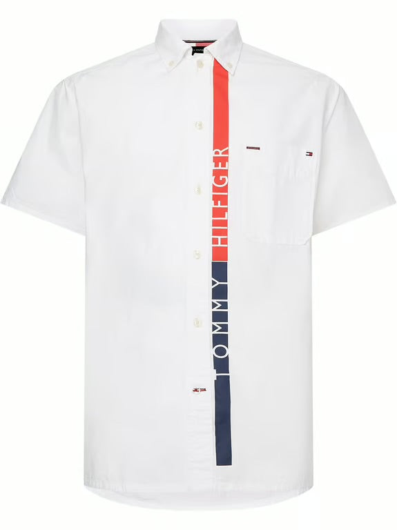 Tommy Hilfiger White Graphic Stripe Shirt