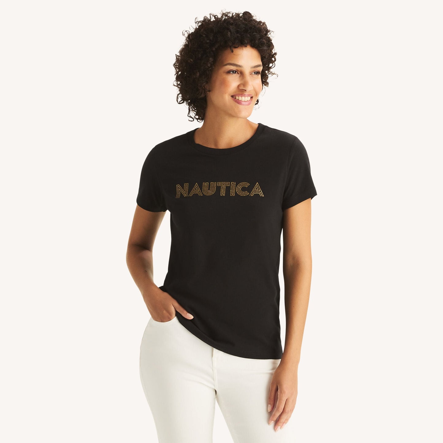 Náutica-Heritage Logo Glitter Graphic T-Shirt
