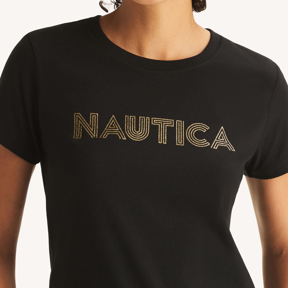 Náutica-Heritage Logo Glitter Graphic T-Shirt