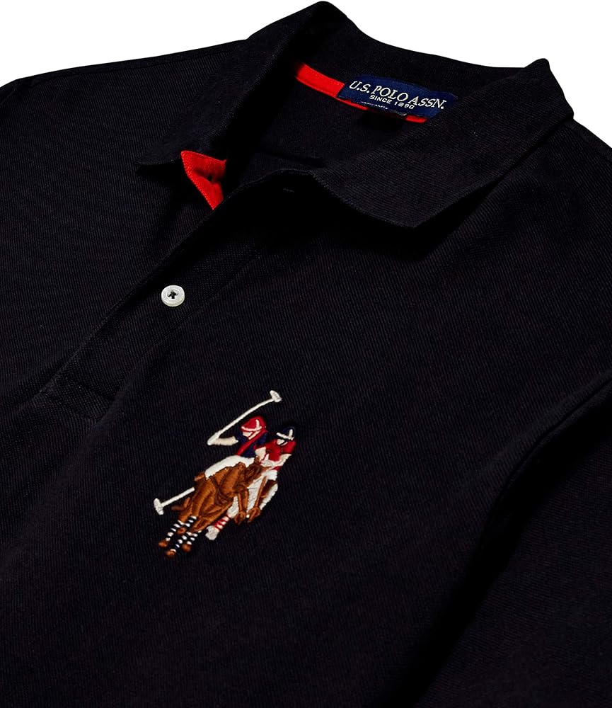 U.S. Polo Assn. Men's Multi Color Logo Solid Pique Polo Shirt