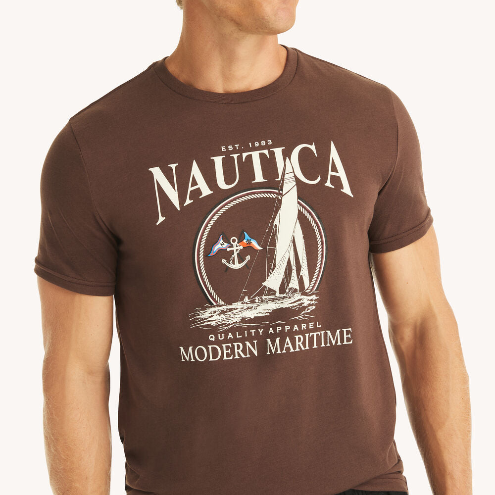 Náutica-Modern Maritime Graphic T-Shirt