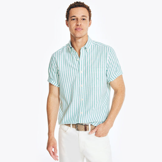Nautica Striped Short Sleeve Oxford Shirt
