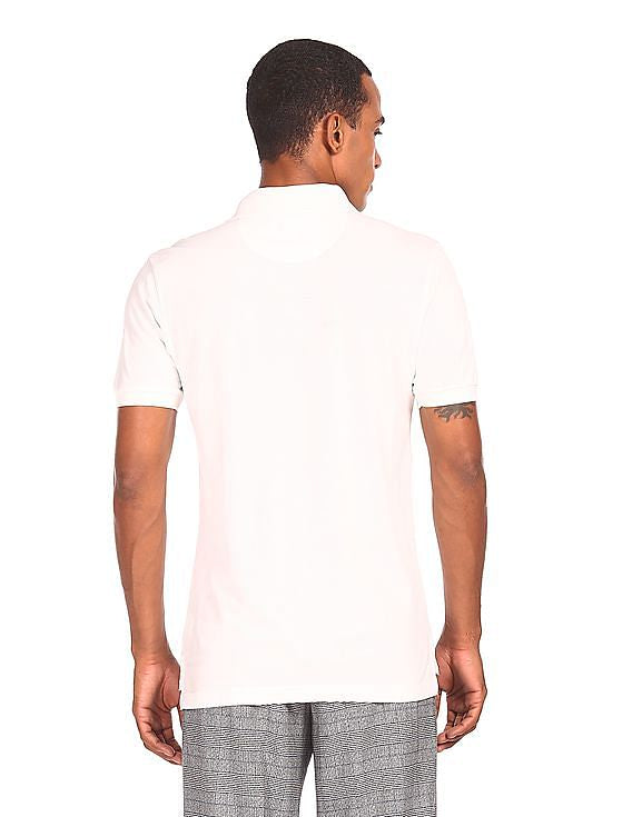 U.S. Polo Assn. Men's Short-Sleeve Polo Shirt with Applique, Casual Summer Slim Fit Polo Shirt With Contrast Color