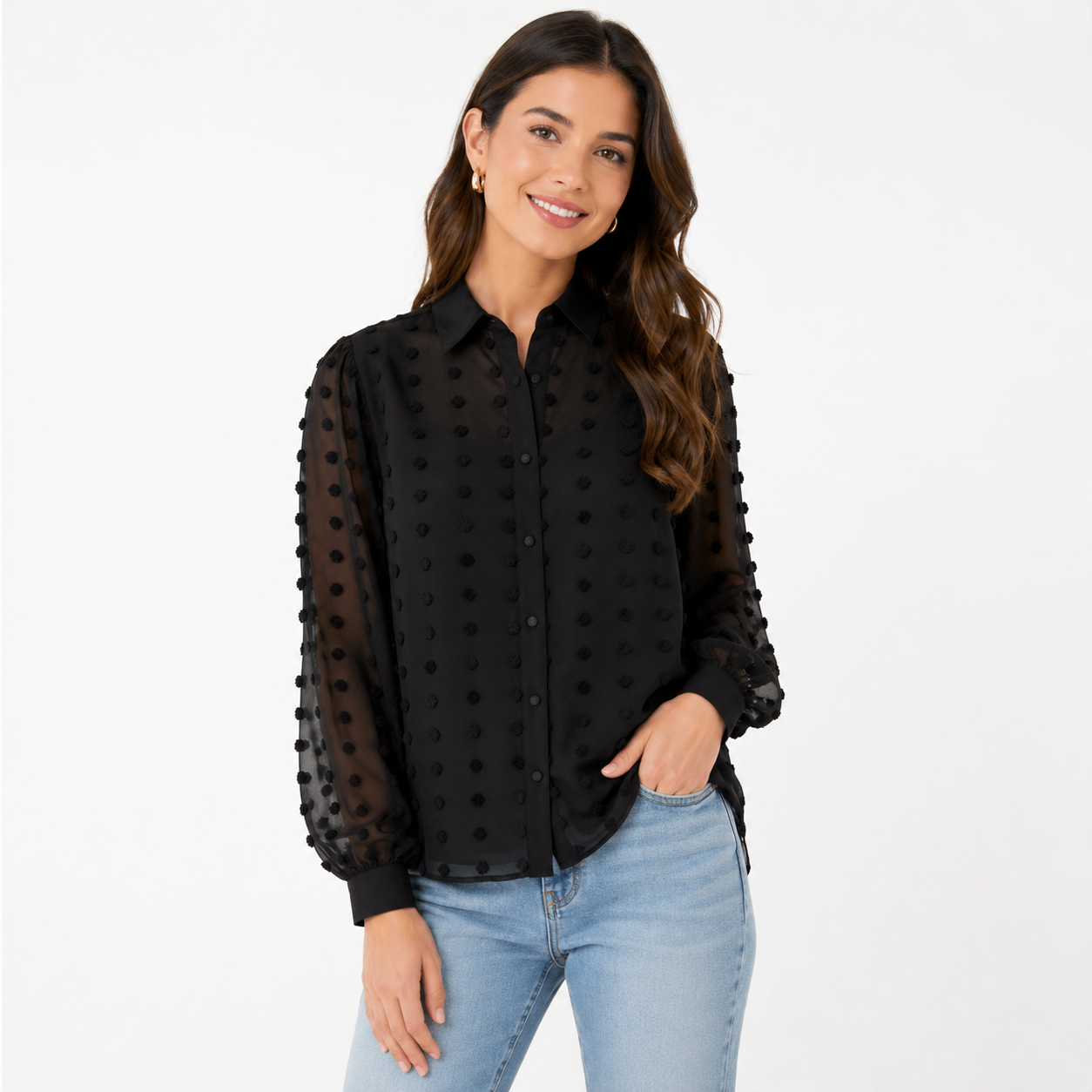 A. Calin By Flying Tomato Dobby Spot Shirt