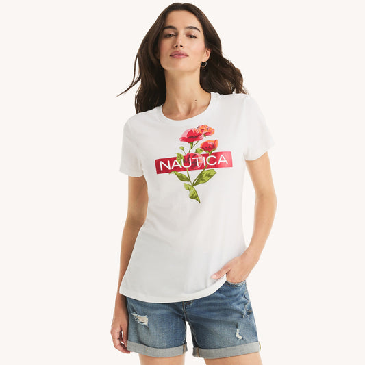 Náutica floral logo graphic t-shirt Women’s