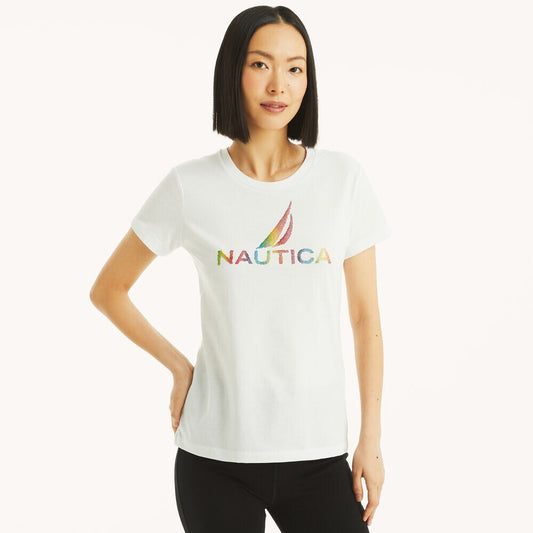 Náutica metallic logo graphic t-shirt Women’s