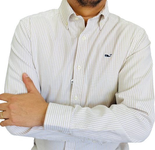 Vineyard Vines Classic Fit Stripe Oxford Whale Shirt