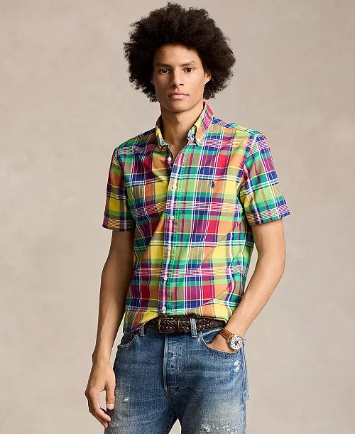 Ralph Lauren Plaid Seersucker Short-Sleeve Shirt