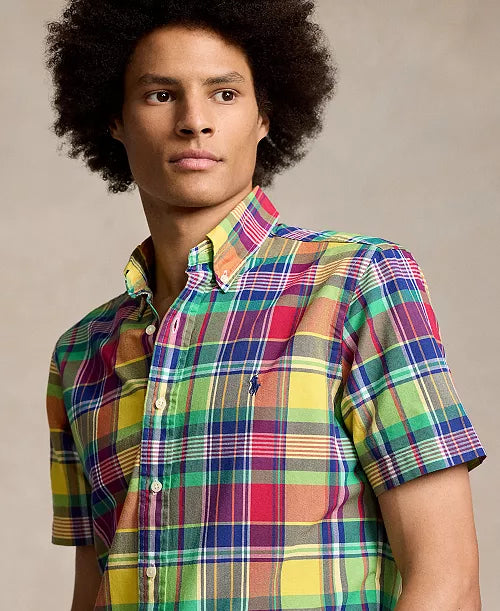 Ralph Lauren Plaid Seersucker Short-Sleeve Shirt
