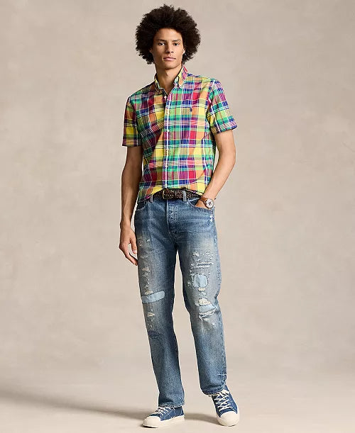 Ralph Lauren Plaid Seersucker Short-Sleeve Shirt