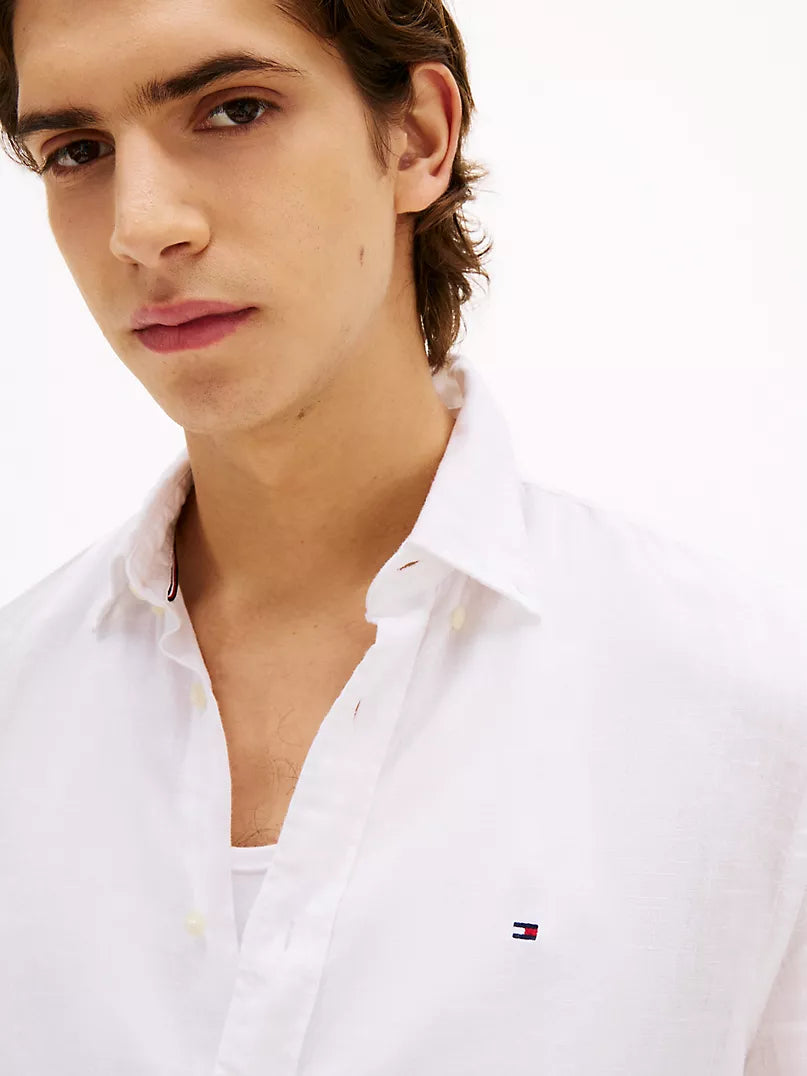 Tommy Hilfiger Regular Fit Pigment-Dyed Linen Shirt