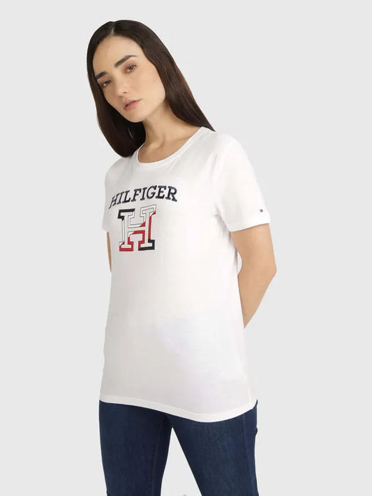 Playera Tommy Con Logo Bordado de Mujer