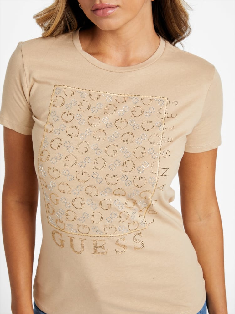 Guess-Naty Crewneck Rhinestone Tee