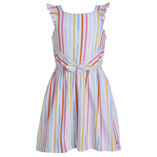 Náutica-Vestido de rayas arcoíris para niñas
