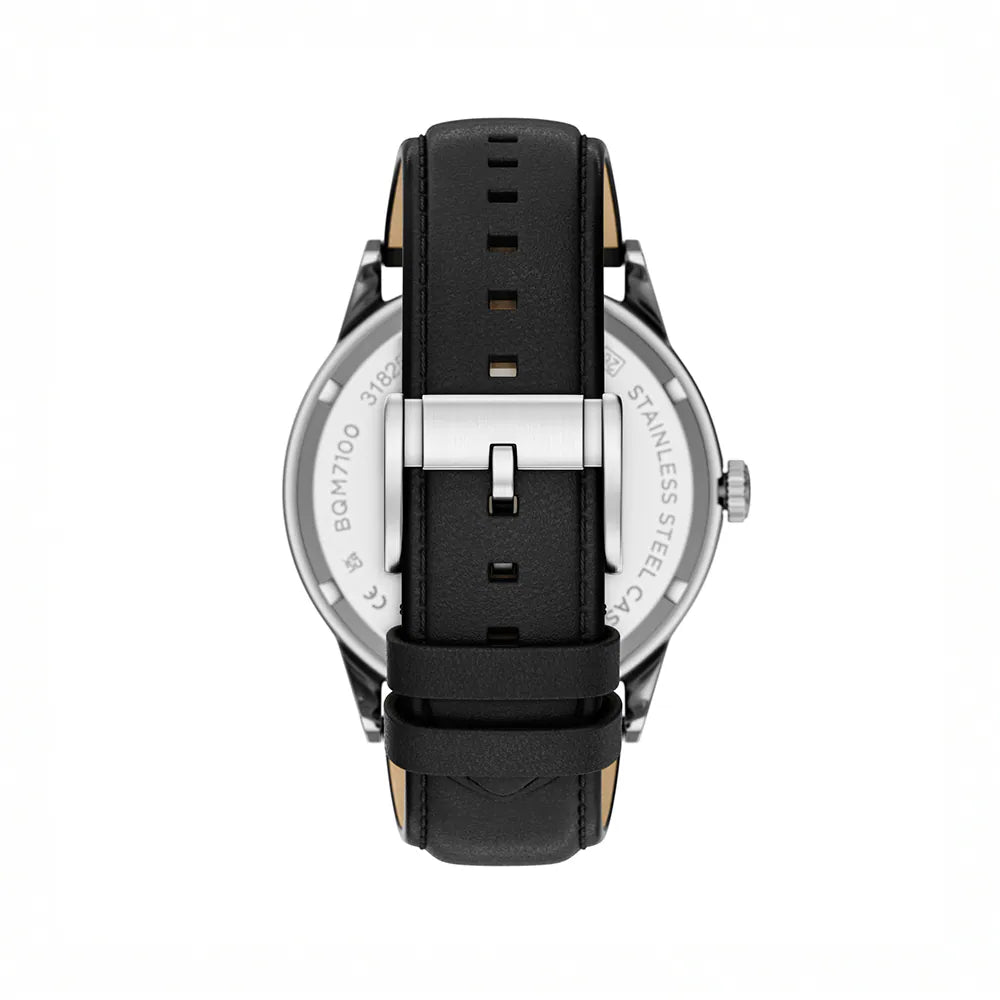 Fossil Flynn Classic Ass Roman Digital Watch Black Leather Strap