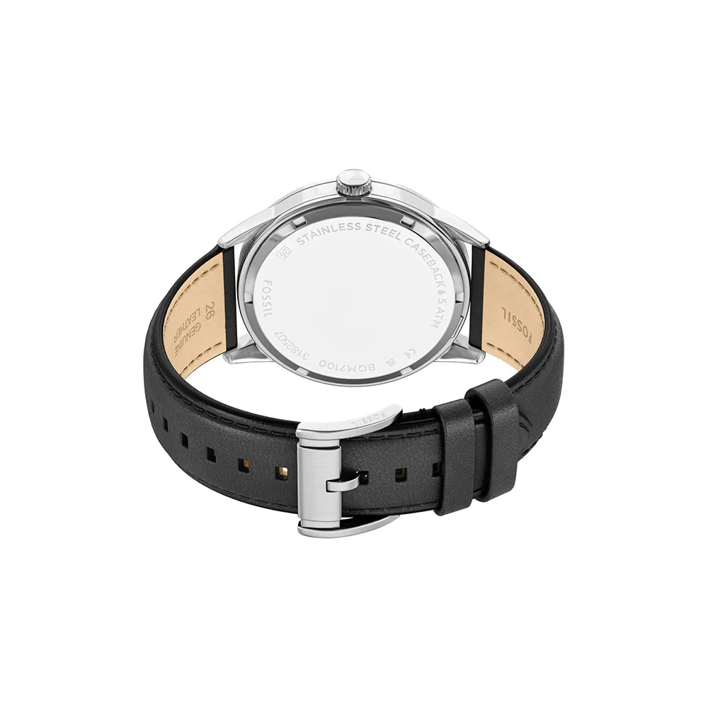 Fossil Flynn Classic Ass Roman Digital Watch Black Leather Strap