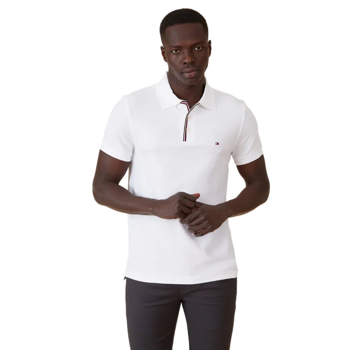 Tommy Hilfiger Stripe Placket Slim Fit Polo