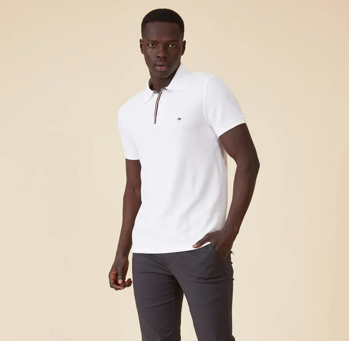 Tommy Hilfiger Stripe Placket Slim Fit Polo