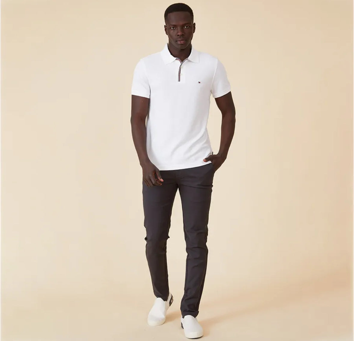 Tommy Hilfiger Stripe Placket Slim Fit Polo