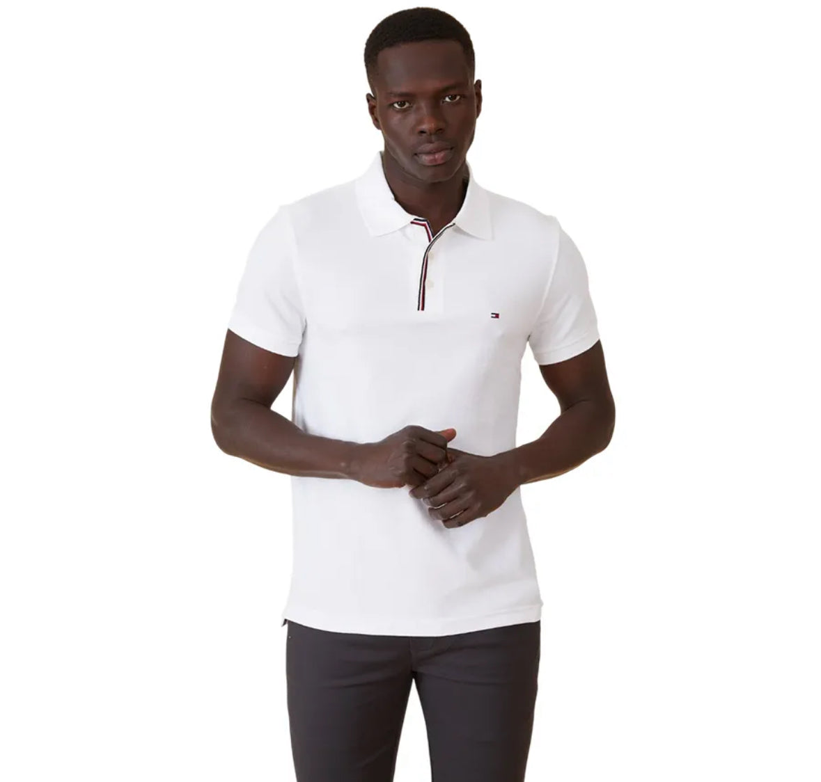 Tommy Hilfiger Stripe Placket Slim Fit Polo