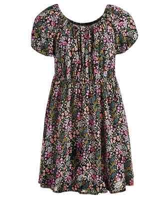 EPIC THREADS-Epic Threads Big Girls Wildflower-Print Peasant Dress Girls' M Deep Black