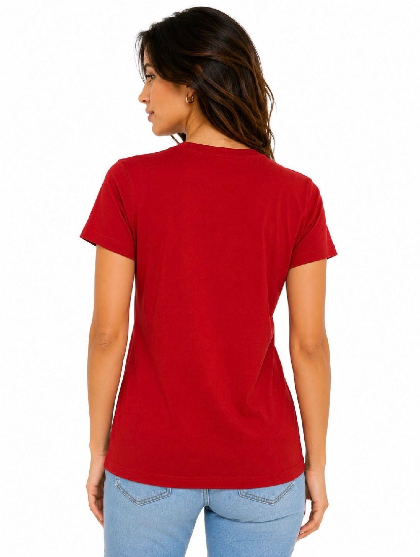 Tommy Hilfiger women's t-shirt in vibrant red,