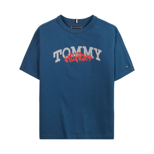 Tommy Hilfiger-Camiseta Con Logo Estilo Grafiti Niño Azul Tommy Hilfiger