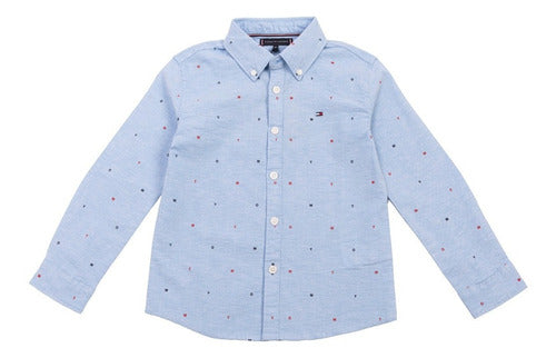 Tommy Hilfiger-Camisa Tommy Hilfiger Niño Oxford Estampada