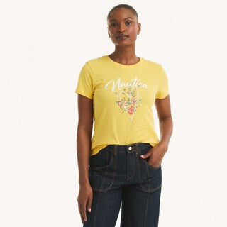 NAUTICA-Heart And Flowers Graphic T-Shirt