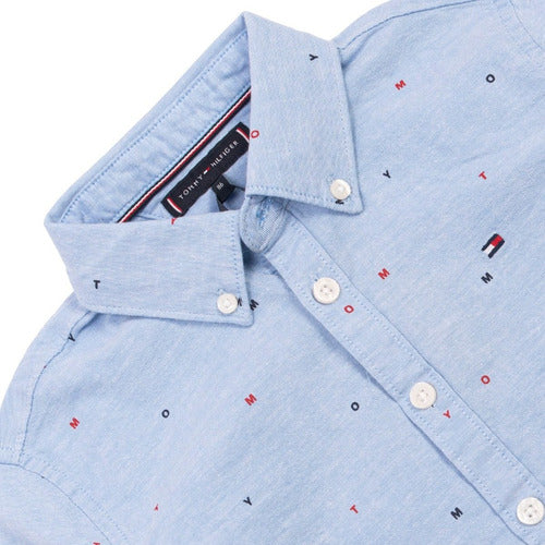 Tommy Hilfiger-Camisa Tommy Hilfiger Niño Oxford Estampada