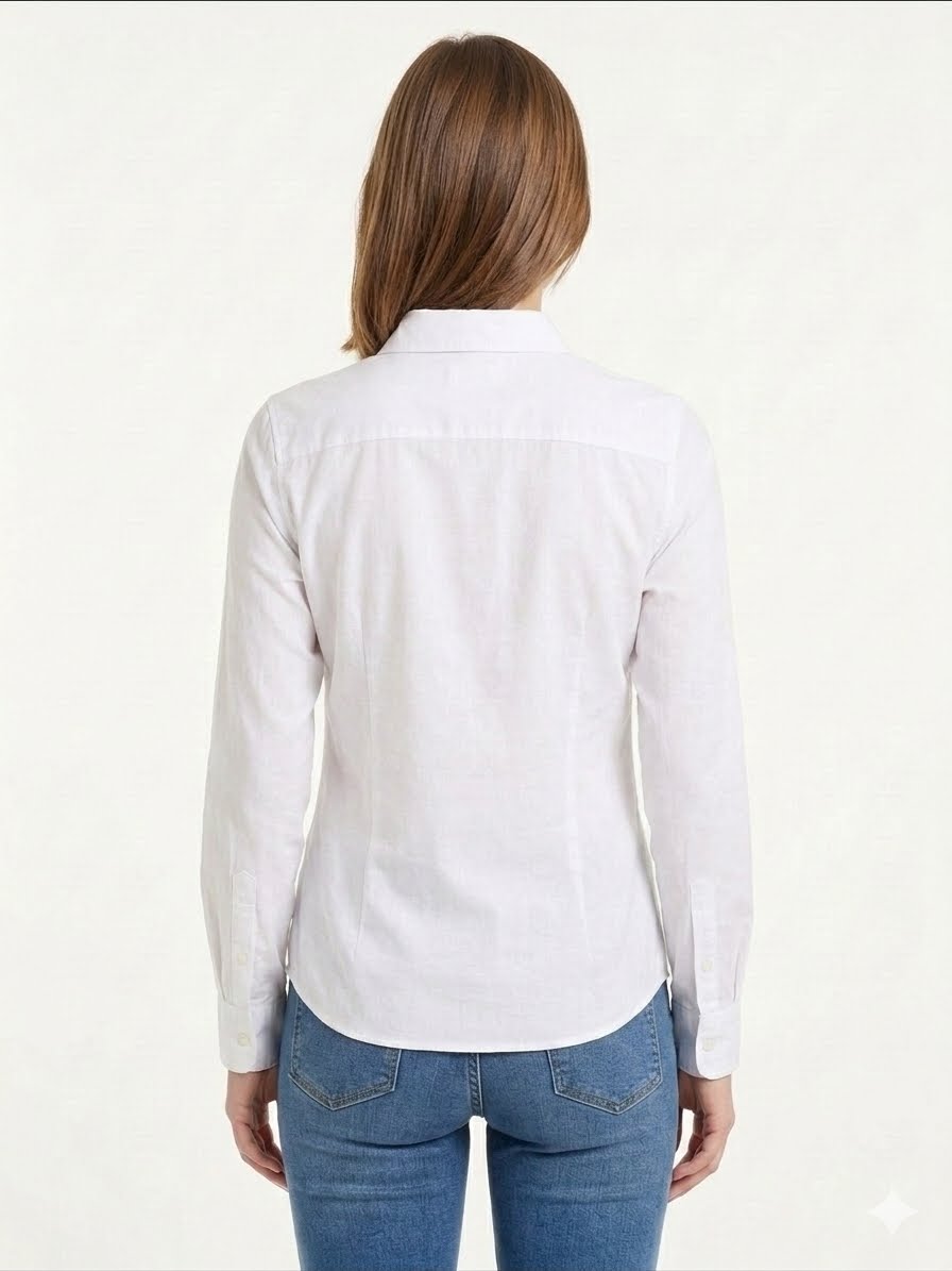 U.S POLO ASSN-White button-down shirt for women from the brand U.S. Polo Assn..