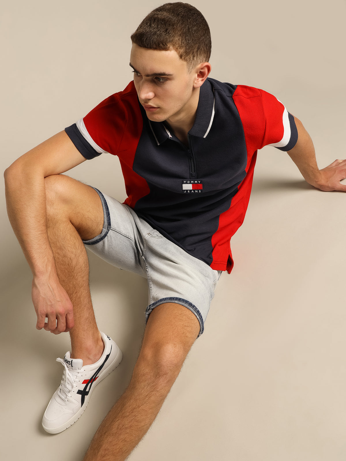 Tommy Hilfiger Relaxed Zip Colorblock Polo Shirt