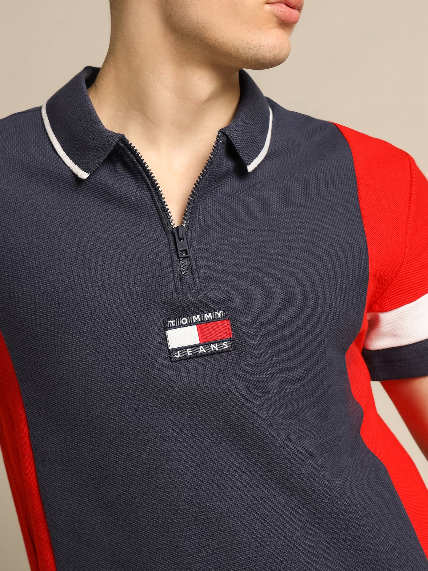 Tommy Hilfiger Relaxed Zip Colorblock Polo Shirt