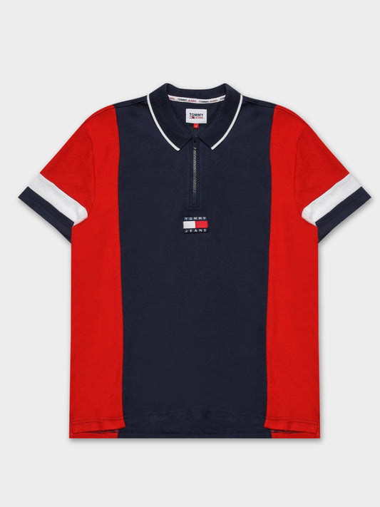 Tommy Hilfiger Relaxed Zip Colorblock Polo Shirt