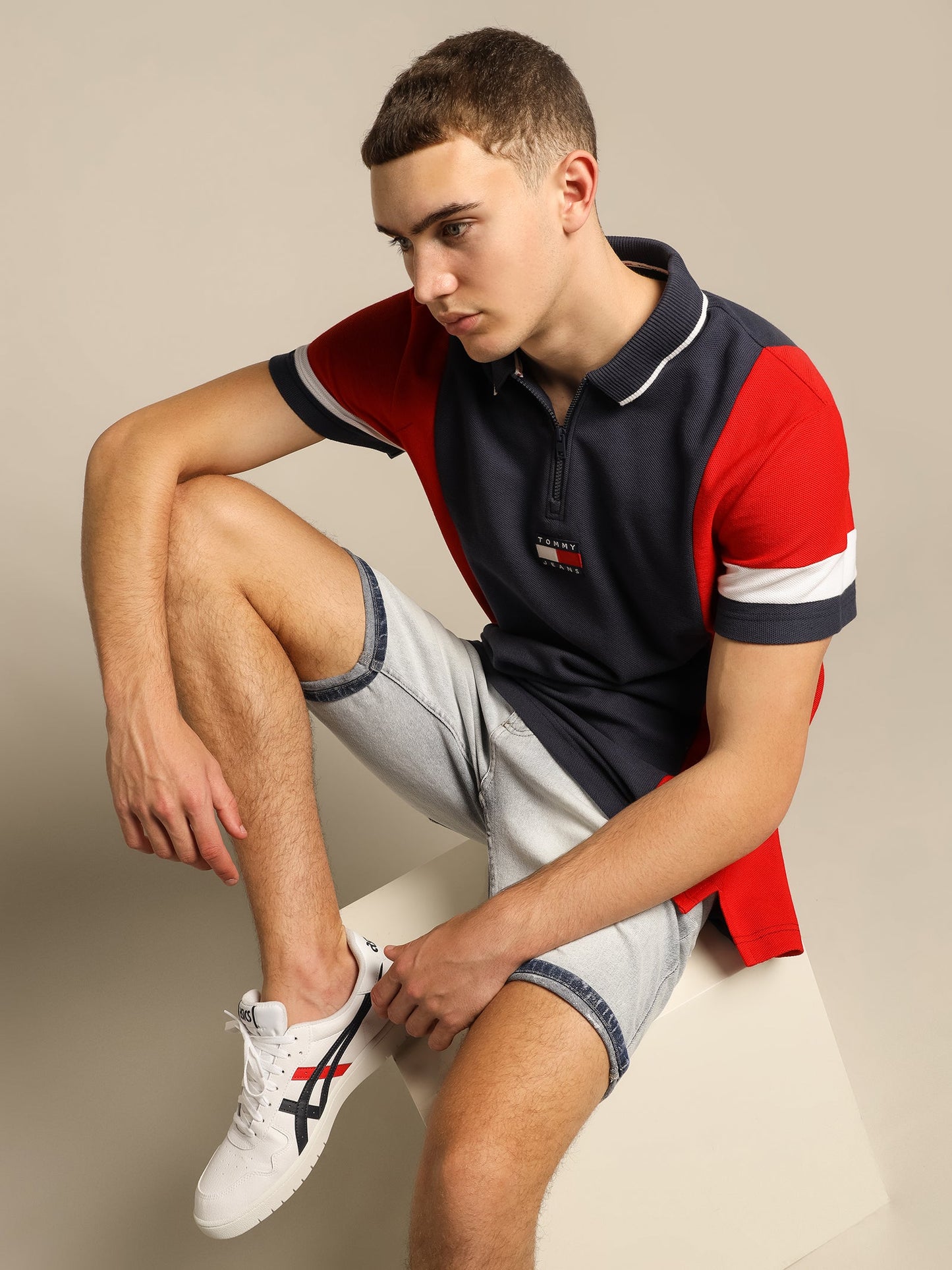 Tommy Hilfiger Relaxed Zip Colorblock Polo Shirt
