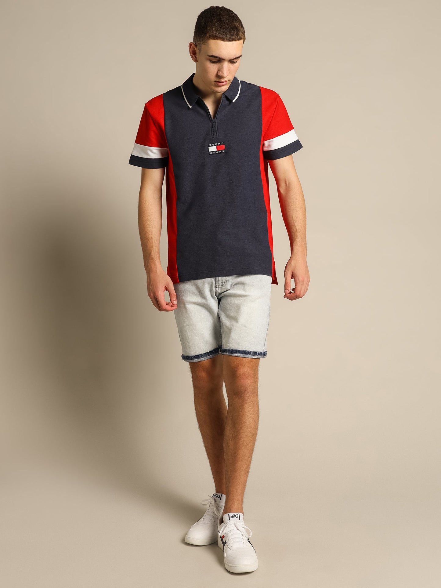 Tommy Hilfiger Relaxed Zip Colorblock Polo Shirt