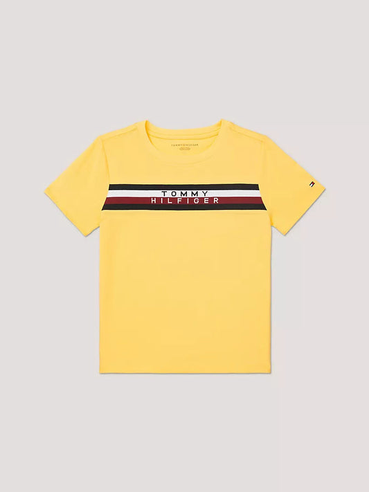 Tommy Hilfiger -Kids' Ribbed Stripe Logo T-Shirt
