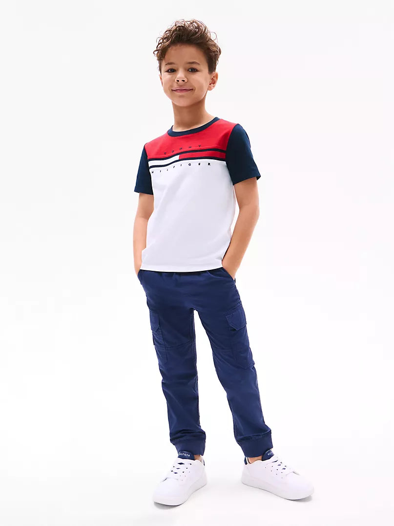 Tommy Hilfiger-Kids' Colorblock Flag Stripe T-Shirt