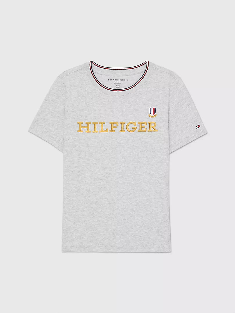 Tommy Hilfiger-Kids' Embroidered Hilfiger Logo T-Shirt