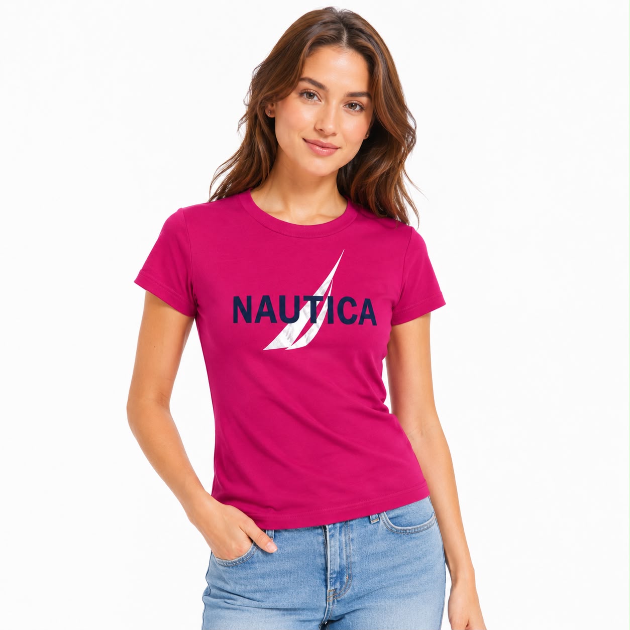 Nautica Vibrant pink Nautica features a large logo graphic Women’s