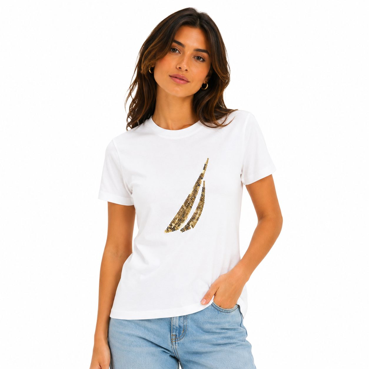 Nautica Sequin Logo Graphic T-Shirt Women’s